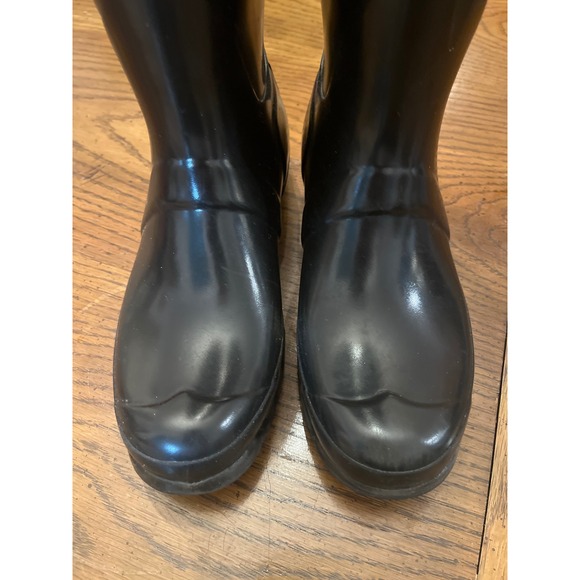 Hunter Original Tall Gloss Black Rubber Rain Boots Women US 7 UK 5 EU 38 - Picture 5 of 15
